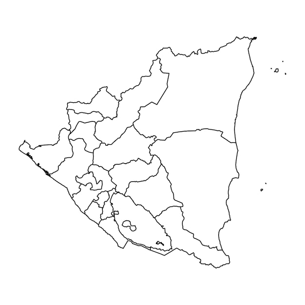 Carte Du Nicaragua Avec Divisions Administratives Illustration Vectorielle