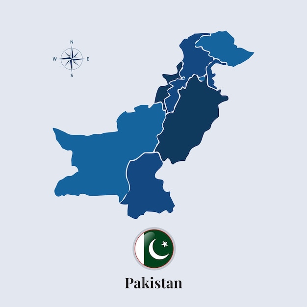 Carte du Pakistan avec drapeau Carte du drapeau du Pakistan