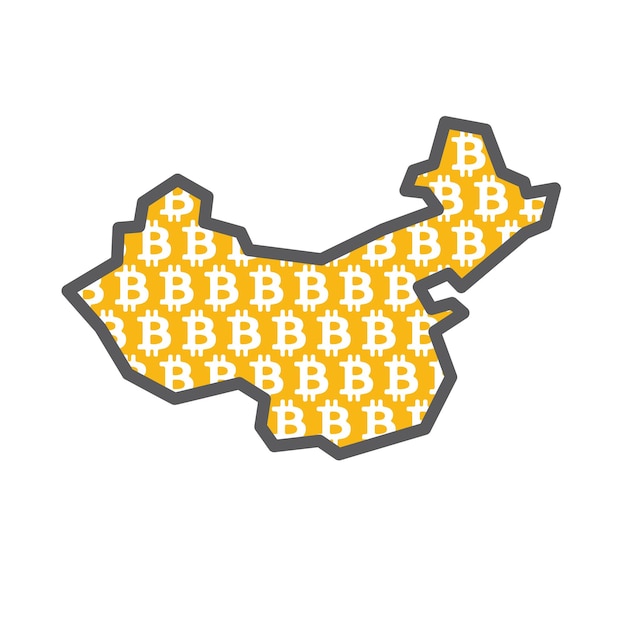 Carte Du Pays De Chine Avec Logo De Devise Crypto Bitcoin