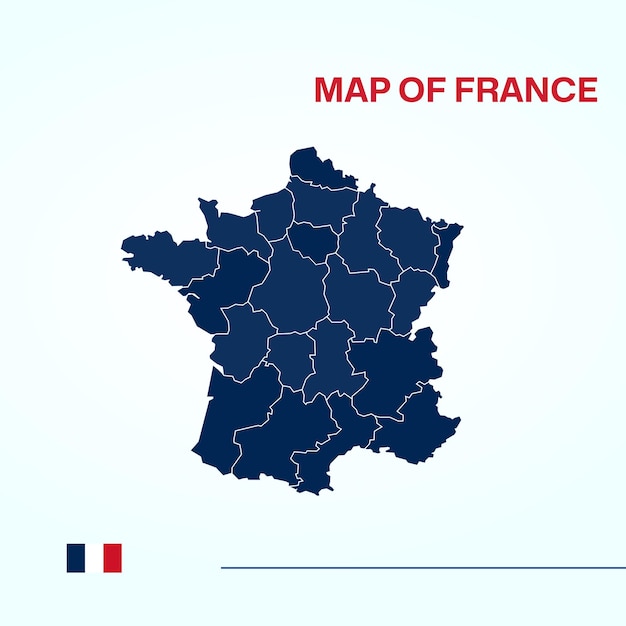 Vecteur une carte du pays de france est montrée