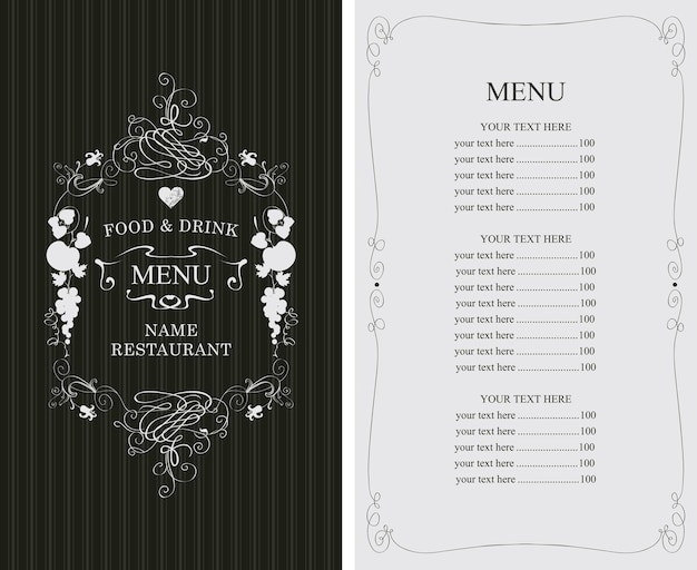 Vecteur carte du restaurant