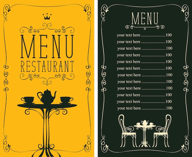 Vecteur carte du restaurant