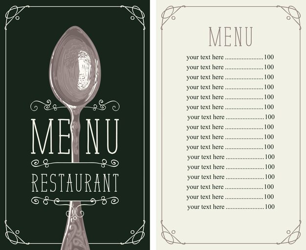 Vecteur carte du restaurant