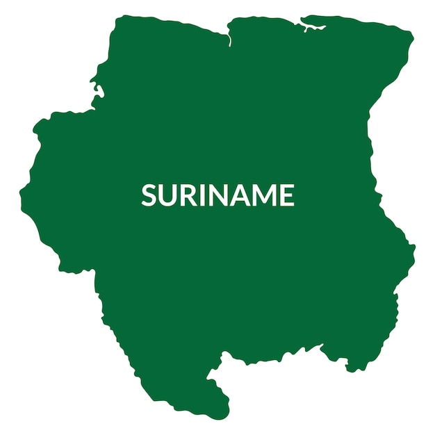 Vecteur carte du suriname carte du suriname en vert