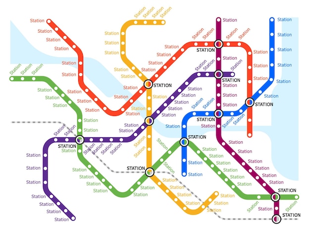 Carte du système de transport souterrain du métro