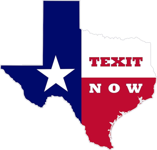 La carte du Texas Texit maintenant le slogan de la sortie du Texas le concept de la république du Texas l'idée