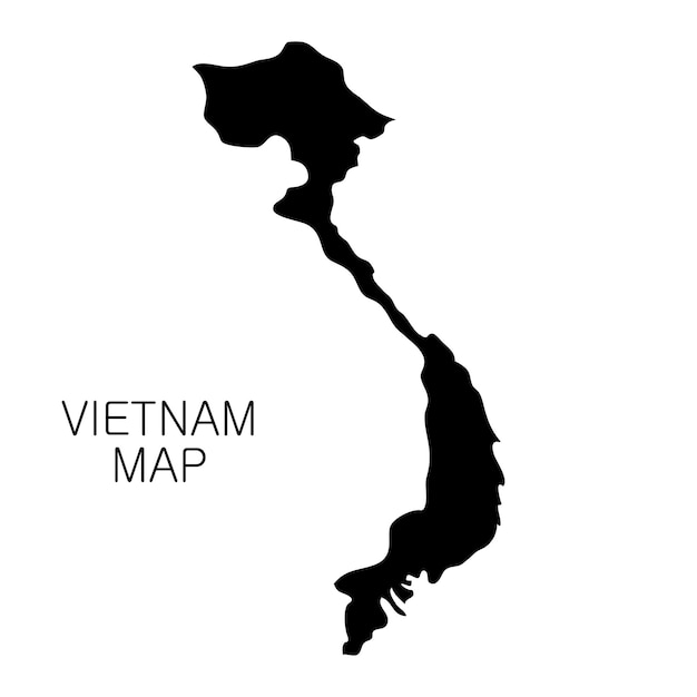 Carte Du Vietnam Et Nom Du Pays Isolé Sur Fond Blanc