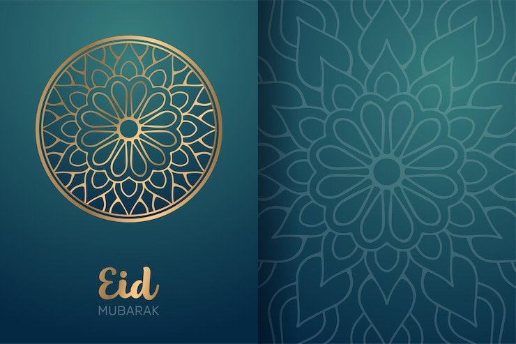 Vecteur carte eid mubarak avec ornement mandala.