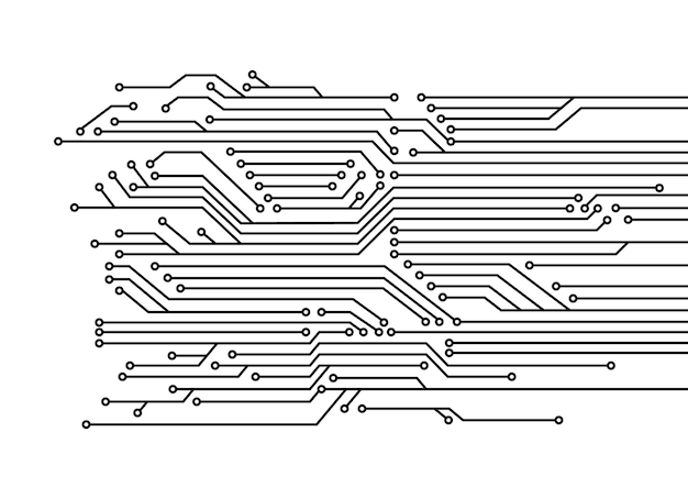 Vecteur carte électronique concept de système de connexion de données numériques de haute technologie technologie d'ingénierie de circuit conception de microcircuit de carte de circuit imprimé électronique informatique