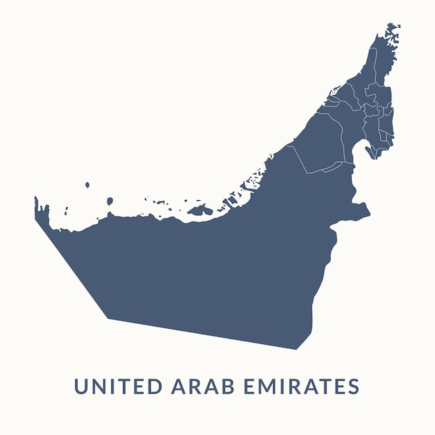 Carte des Emirats Arabes Unis. Illustration vectorielle de la carte des Émirats arabes unis.