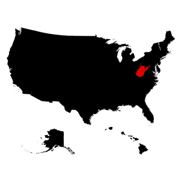Carte De L'état Américain De Virginie-occidentale