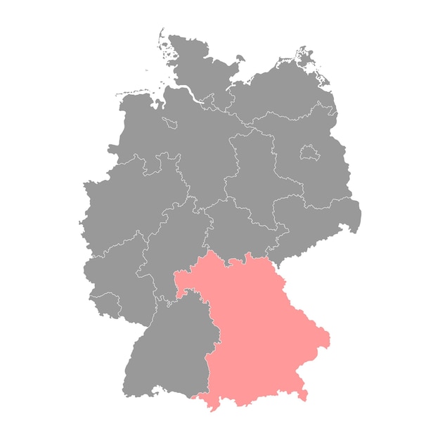 Carte D'état De Bavière Illustration Vectorielle