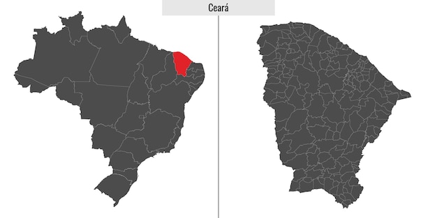 Carte de l'état de Ceara de Brazi