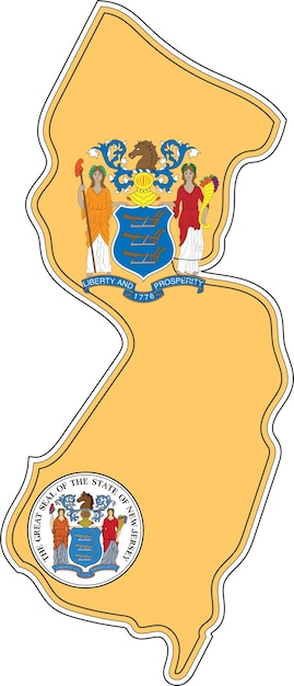 Carte de l'État du New Jersey aux États-Unis