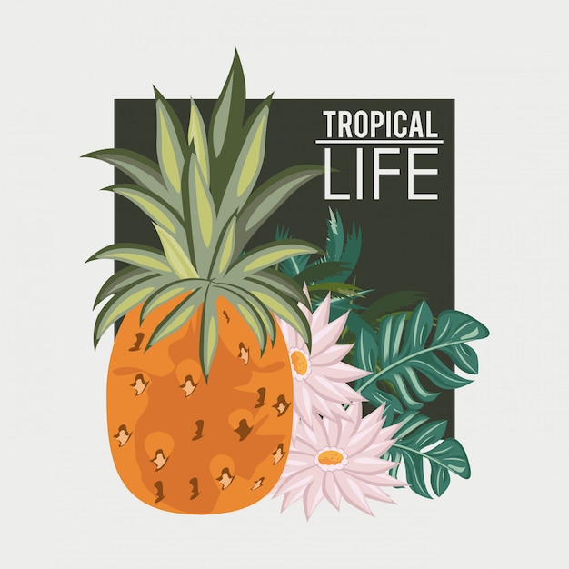 Vecteur carte d'été de la vie tropicale et de la plage