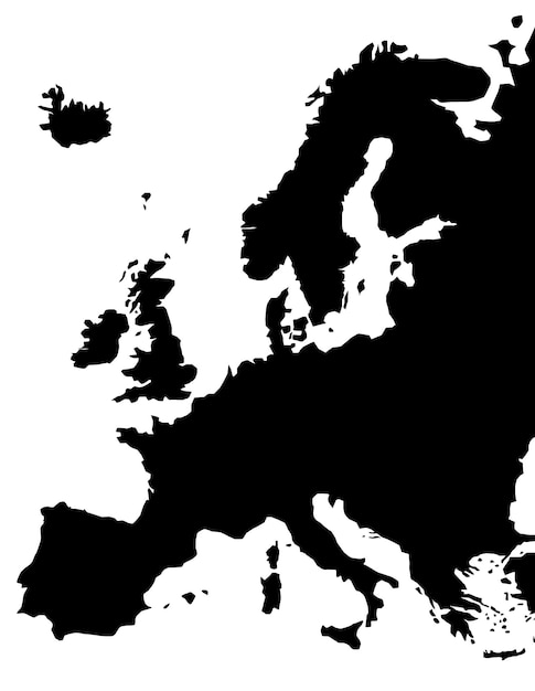 Carte de l'Europe isolée sur fond blanc. Illustration vectorielle.