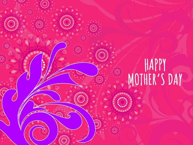 Vecteur la carte de félicitations de la mère décorée avec des fleurs roses