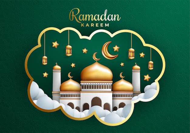 Carte De Festival Décorative élégante Ramadan Kareem