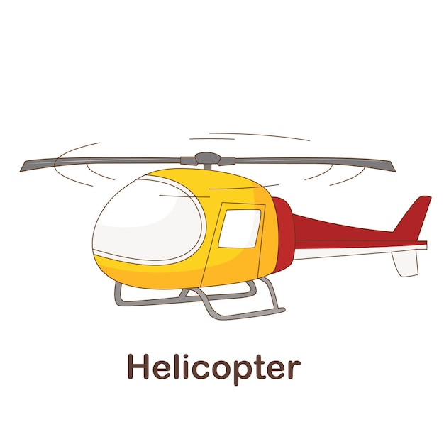 Carte Flash De Vocabulaire Pour Les Enfants. Hélicoptère Avec Photo D'hélicoptère (vocabulaire Du Cecr : Niveau A1-a2)