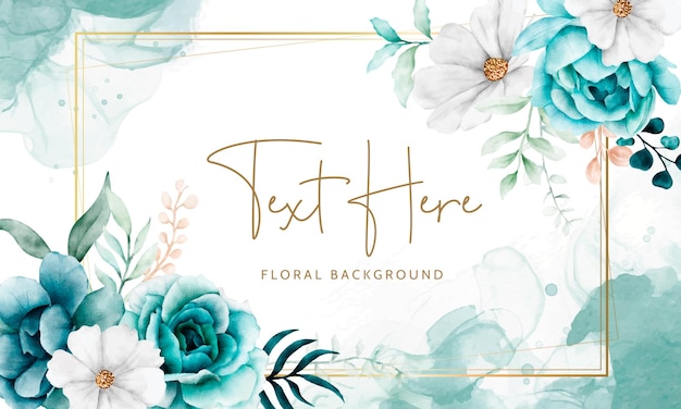 carte de fond floral aquarelle élégante avec fleur et feuilles de tosca