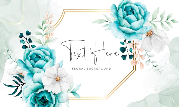 carte de fond floral aquarelle élégante avec fleur et feuilles de tosca