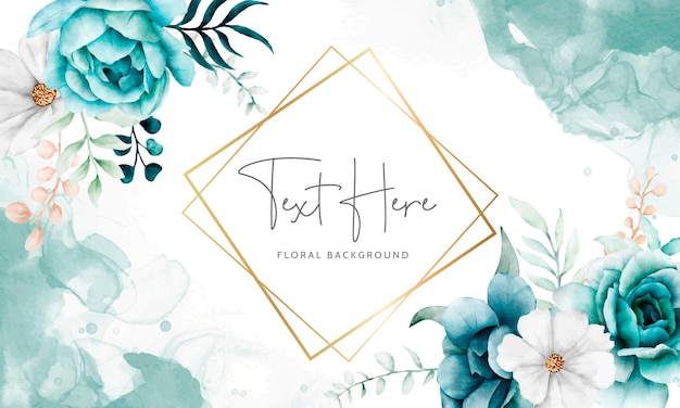 carte de fond floral aquarelle élégante avec fleur et feuilles de tosca