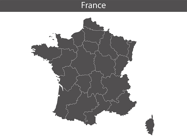 Carte de la France isolée sur fond blanc Illustration vectorielle
