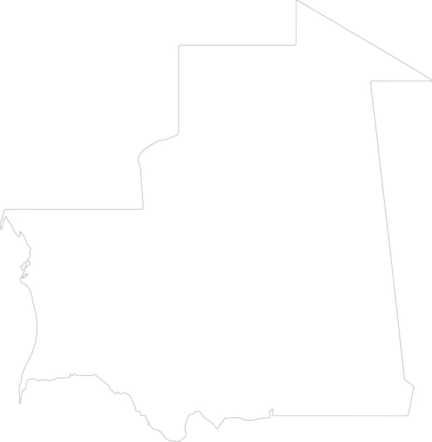 Vecteur carte générale de la mauritanie