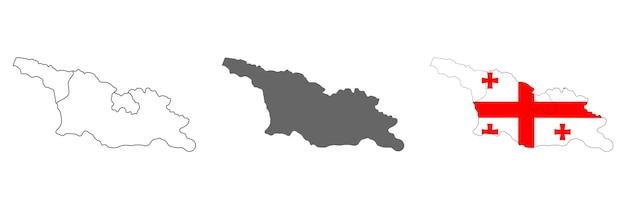 Carte de Géorgie très détaillée avec des bordures isolées sur fond