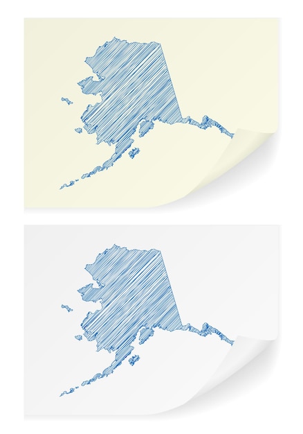 Carte De Gribouillis De L'alaska