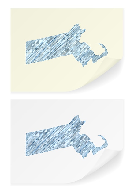 Carte De Gribouillis Du Massachusetts