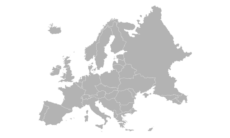 Vecteur carte de haute qualité de l'europe avec les frontières des régions