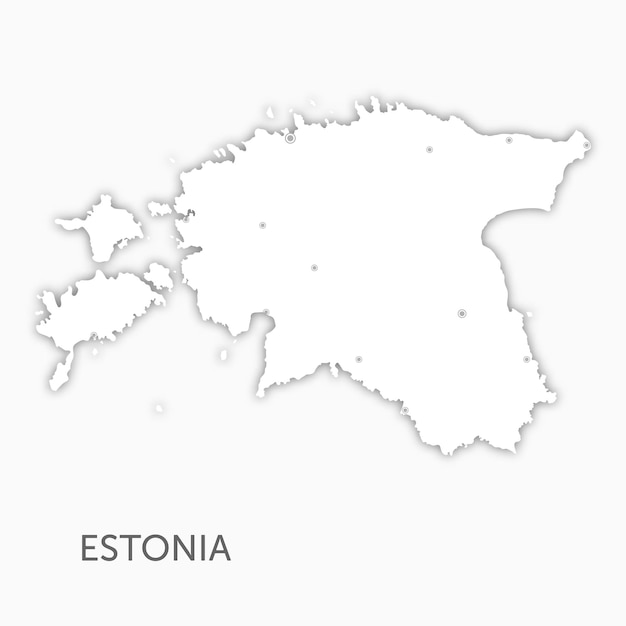 Vecteur carte de haute qualité en papier découpé de l'estonie