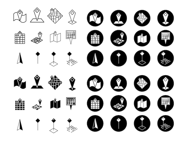 Carte icône vector set design graphique de collection