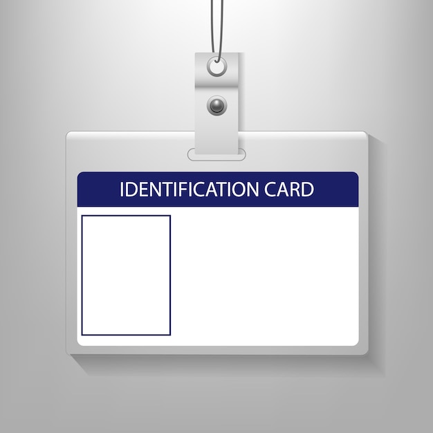 Vecteur carte d'identité isolé fond gris