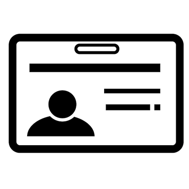 carte d'identité ou de membre vecteur simple sur fond blanc