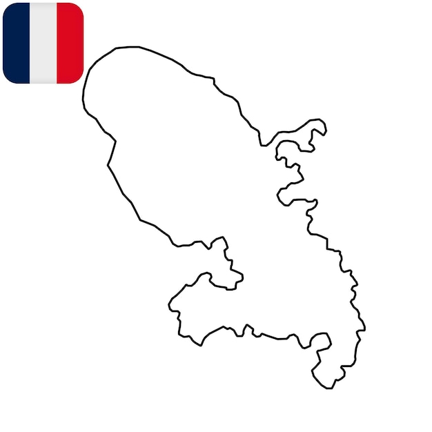 Carte De L'île De La Martinique Région De France Illustration Vectorielle