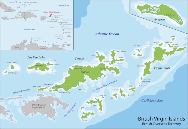 Carte Des îles Vierges Britanniques