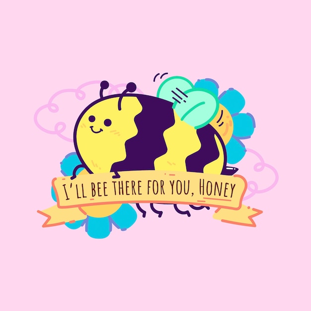 Vecteur carte d'illustration bumblebee lovers day