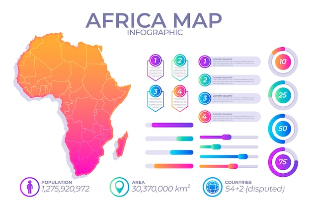 Carte Infographique De Dégradé De L'afrique