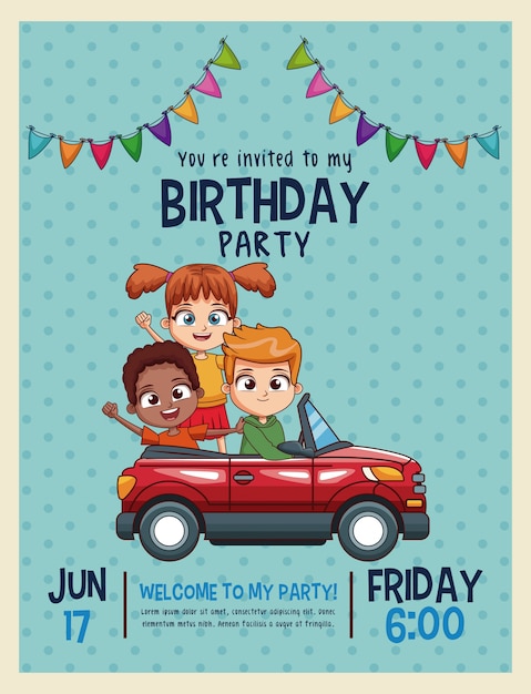 Carte D'invitation Anniversaire Enfants