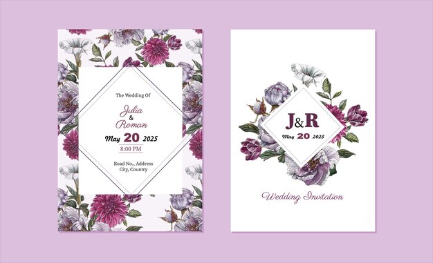 Carte D'invitation Créative à La Cérémonie De Mariage Floral