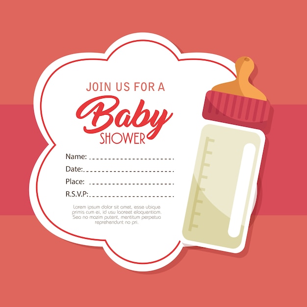 Carte D'invitation De Douche De Bébé