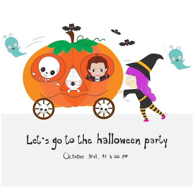 Carte d&#39;invitation de fête halloween drôle