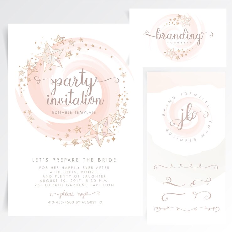 Carte d'invitation de fête mignonne