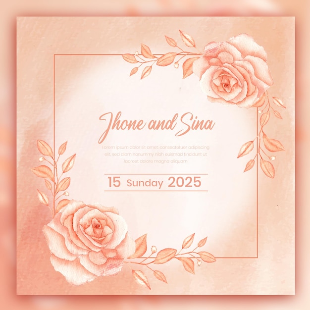 Carte D'invitation Florale Aquarelle