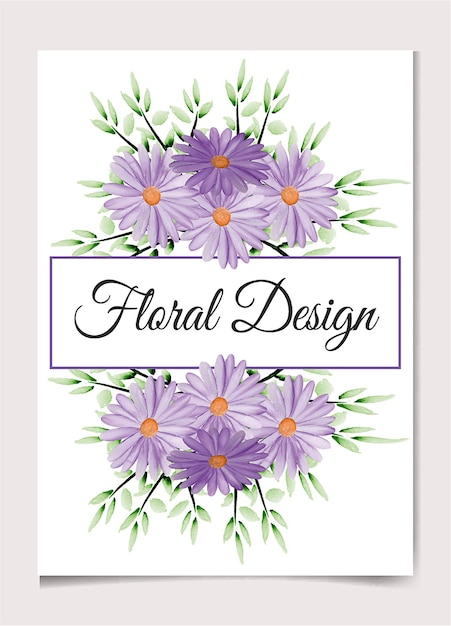 Carte D'invitation Florale élégante Avec Belle Aquarelle De Fleur Vecteur Gratuit