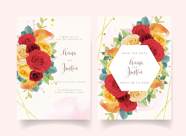 carte d'invitation florale