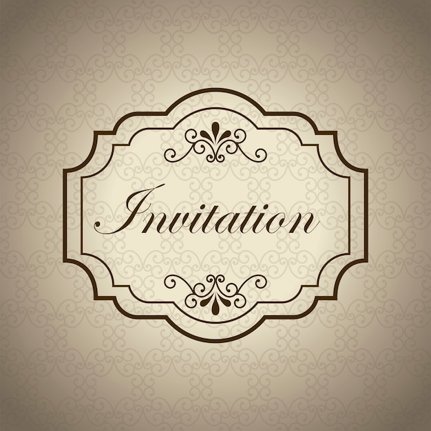 Vecteur carte d'invitation sur illustration vectorielle fond beige