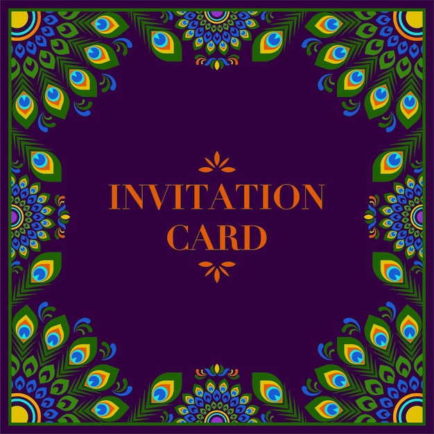 Vecteur carte d'invitation indienne